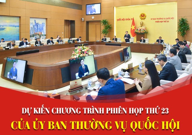 DỰ KIẾN CHƯƠNG TRÌNH PHIÊN HỌP THỨ 23 CỦA UỶ BAN THƯỜNG VỤ QUỐC HỘI